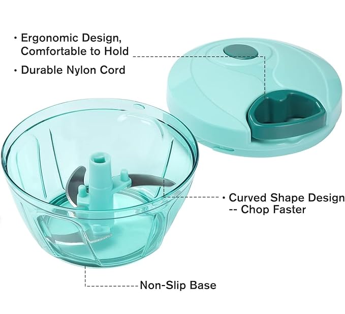 Vegetable Chopper 500ml with 3 Blades | Onion & Vegetable Cutter