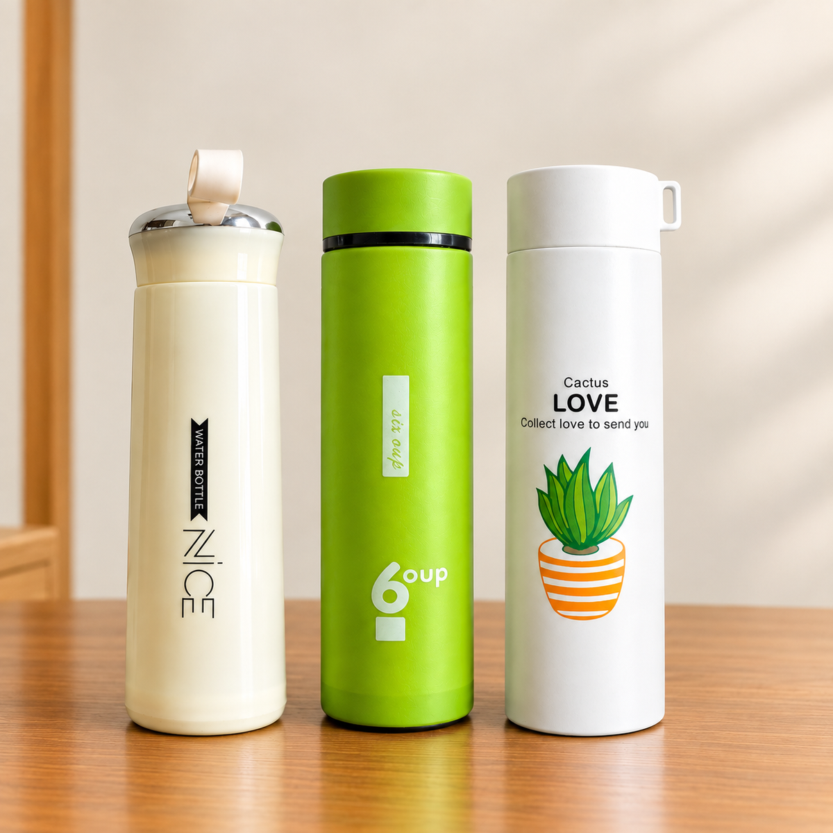 Glass Water Bottle – Set of 3 – 400 ml