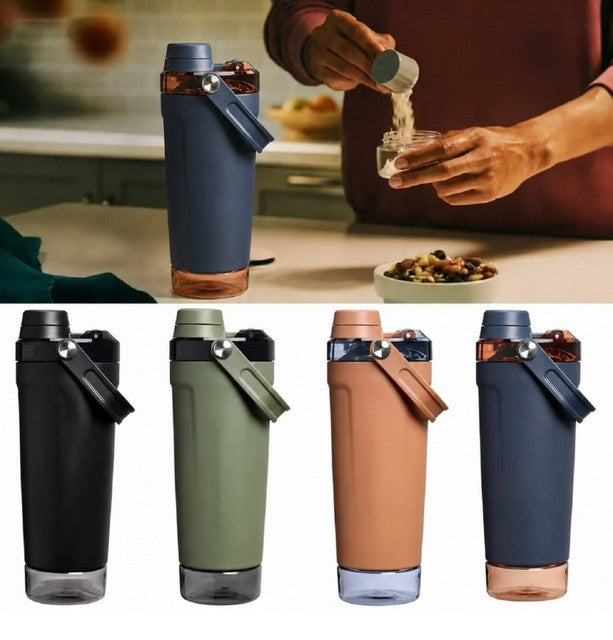 Generic Stainless Steel Gym Water Bottle with Carry Strap (Multicolor) - 1 Piece