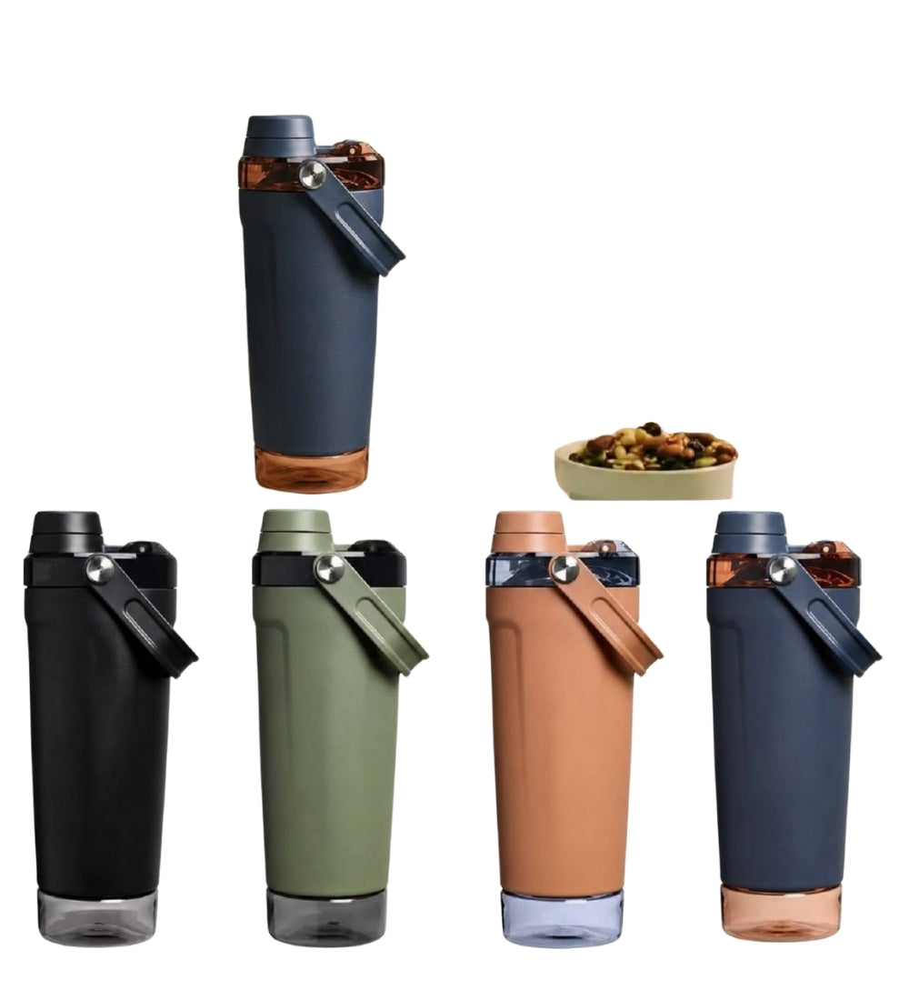 Generic Stainless Steel Gym Water Bottle with Carry Strap (Multicolor) - 1 Piece