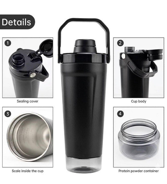 Generic Stainless Steel Gym Water Bottle with Carry Strap (Multicolor) - 1 Piece