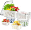 Refrigerator Storage Containers with Airtight Lids – Pack of 4