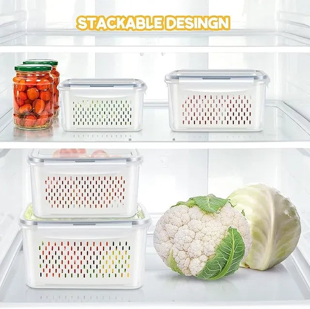 Refrigerator Storage Containers with Airtight Lids – Pack of 4
