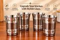 SouthLane stainless steel glass set of 4